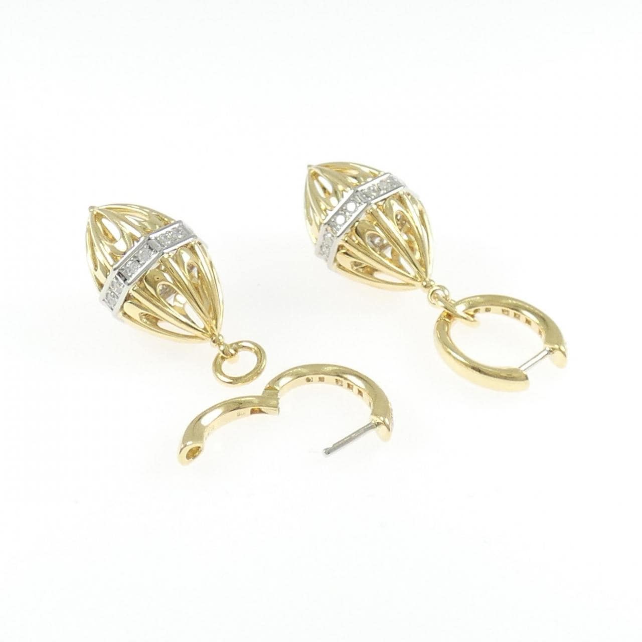 K18YG/PT900 2WAY ダイヤモンド ピアス 0.60CT