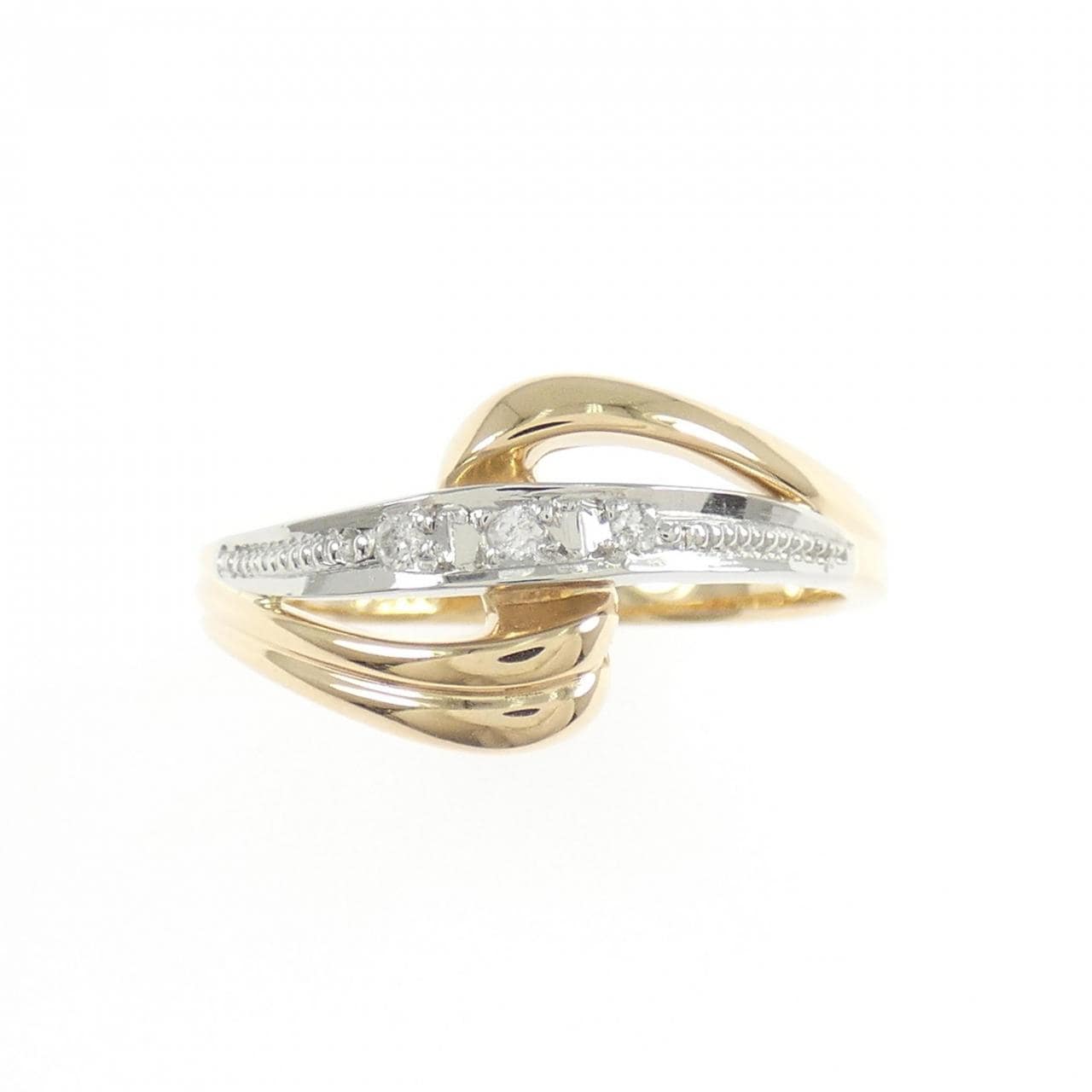 K18YG/PT900 ダイヤモンド リング