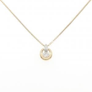 K18YG/PT900 ダイヤモンド ネックレス 0.22CT