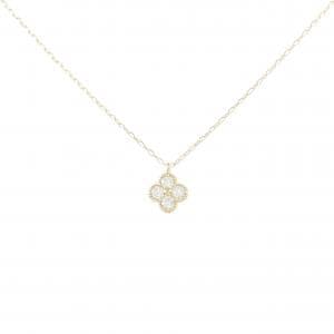 K18YG フラワー ダイヤモンド ネックレス 0.10CT
