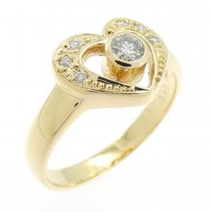 K18YG ハート ダイヤモンド リング 0.18CT