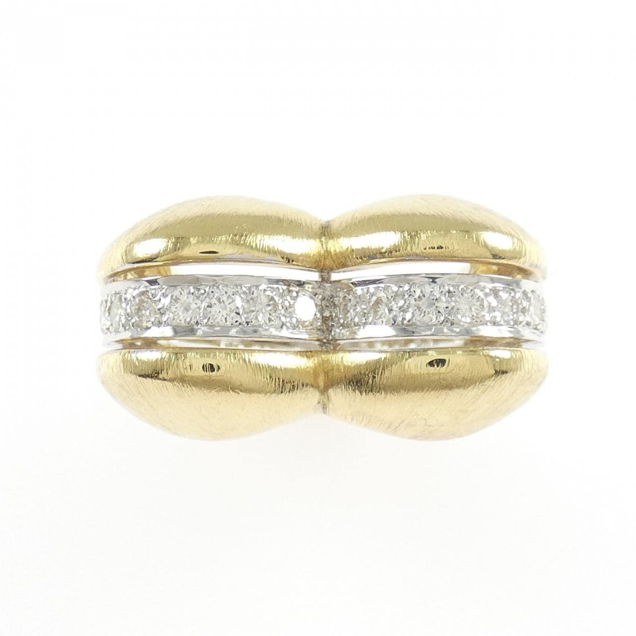 K18YG/K18WG 心形鑽石戒指，0.42克拉