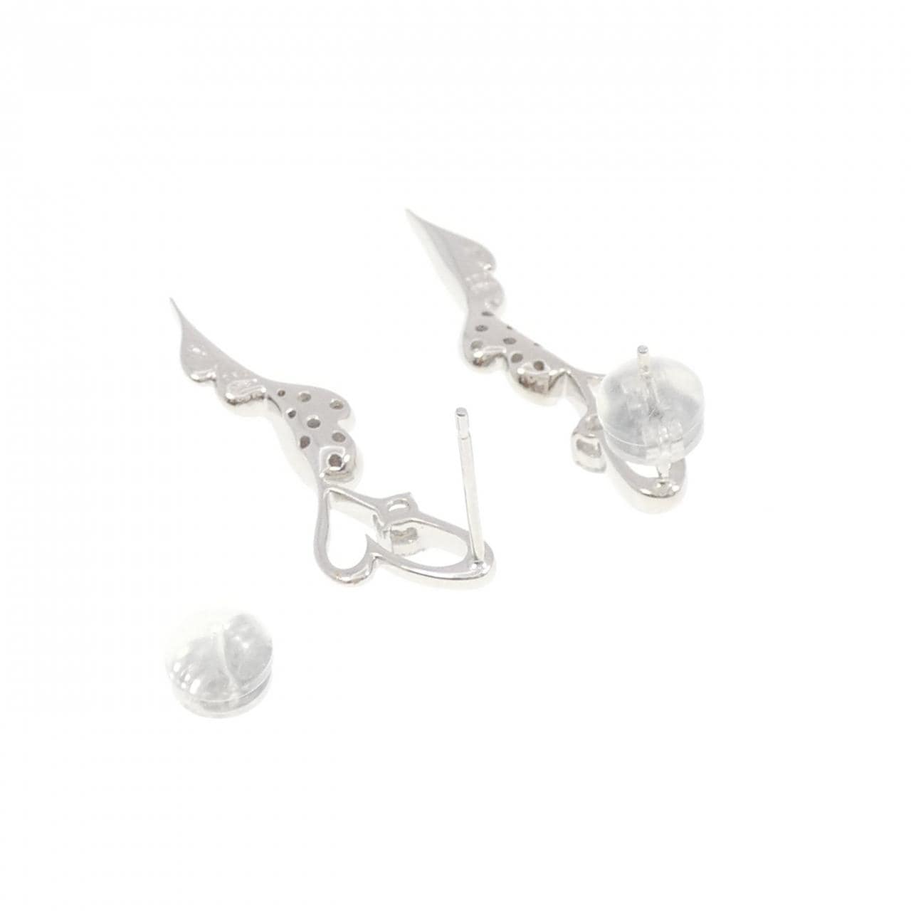 K18WG ハート ダイヤモンド ピアス 0.40CT