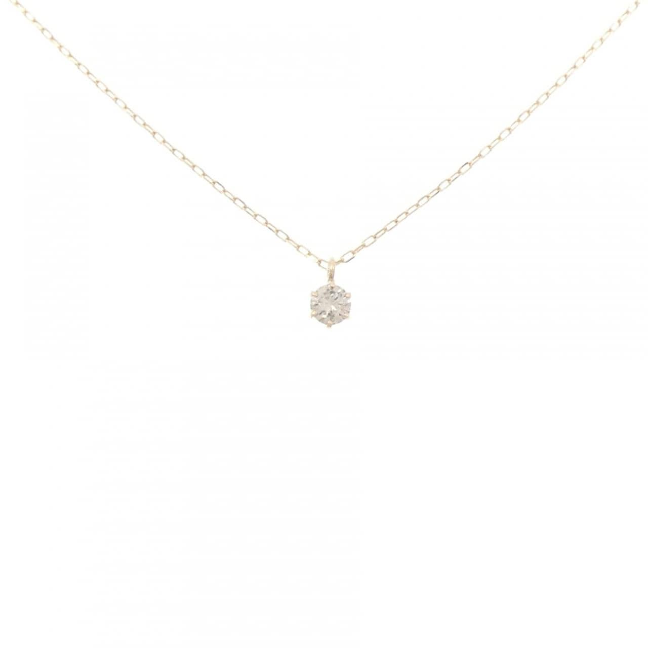K10YG ソリティア ダイヤモンド ネックレス 0.08CT