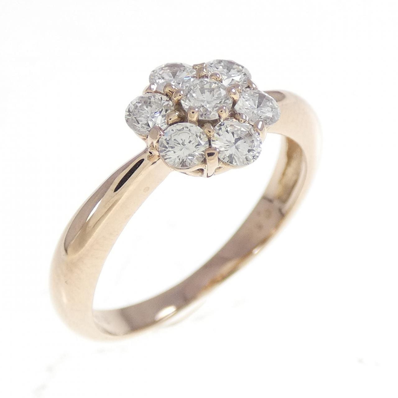K18PG フラワー ダイヤモンド リング 0.50CT