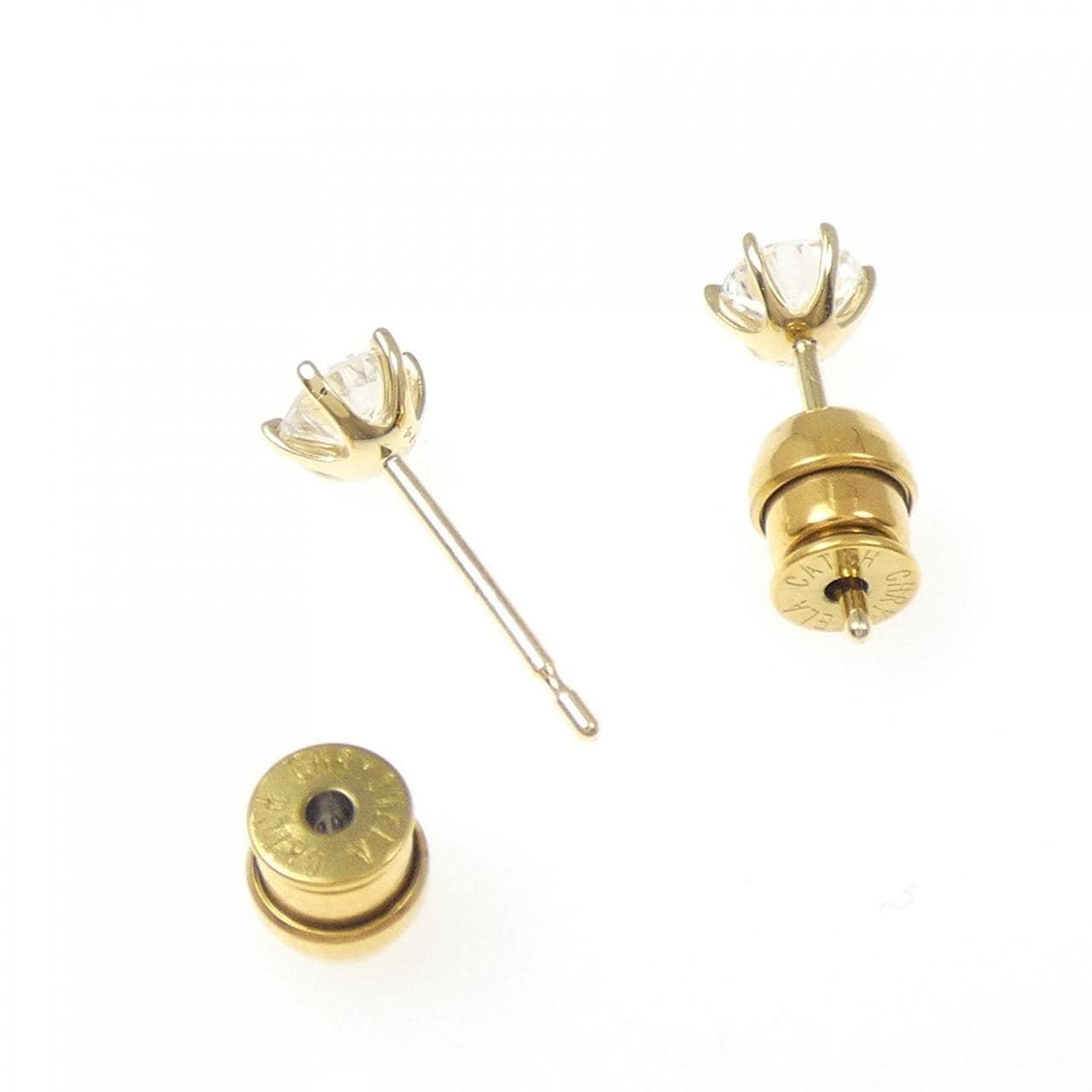 【リメイク】K18YG/ST ダイヤモンド ピアス 0.314CT 0.333CT E-F I1 VG