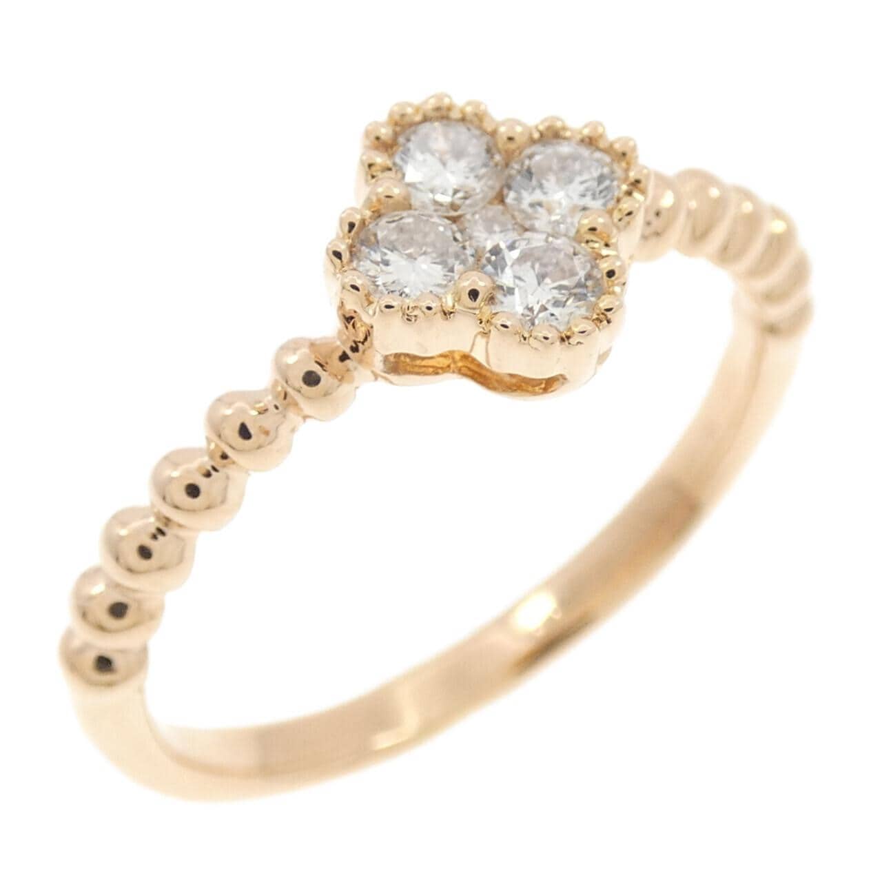 K18PG フラワー ダイヤモンド リング 0.25CT