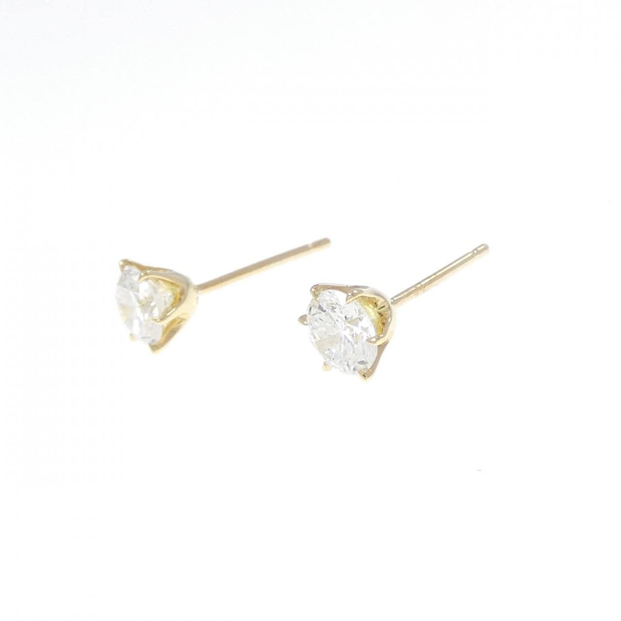 K18YG ダイヤモンド ピアス 0.386CT 0.392CT F SI2 VG-GOOD