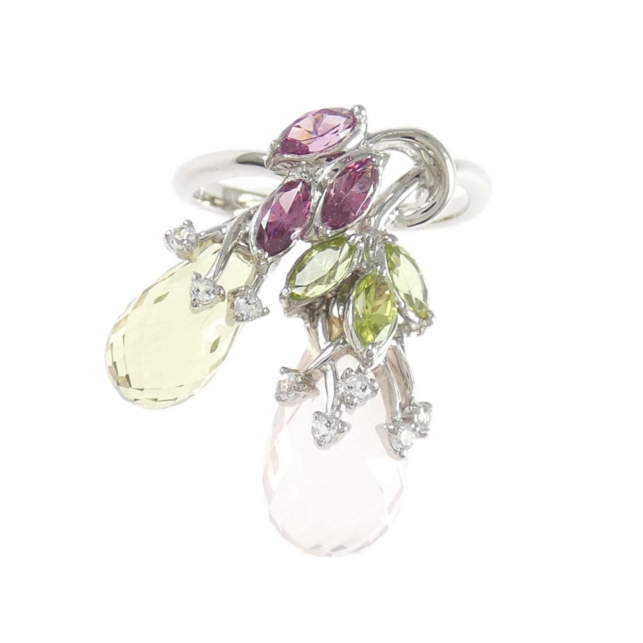 750WG カラーストーン リング