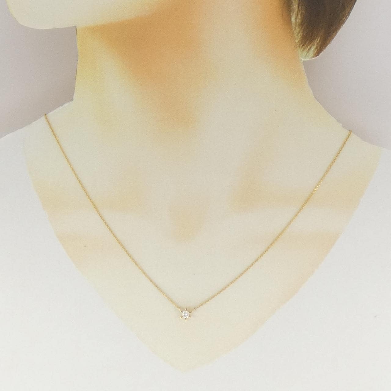 K18YG ダイヤモンド ネックレス 0.14CT