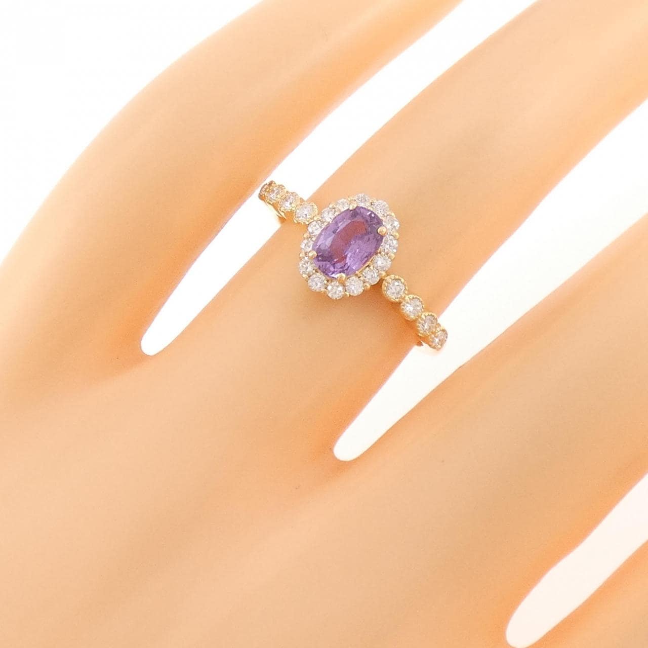 K18YG サファイヤ リング 0.44CT