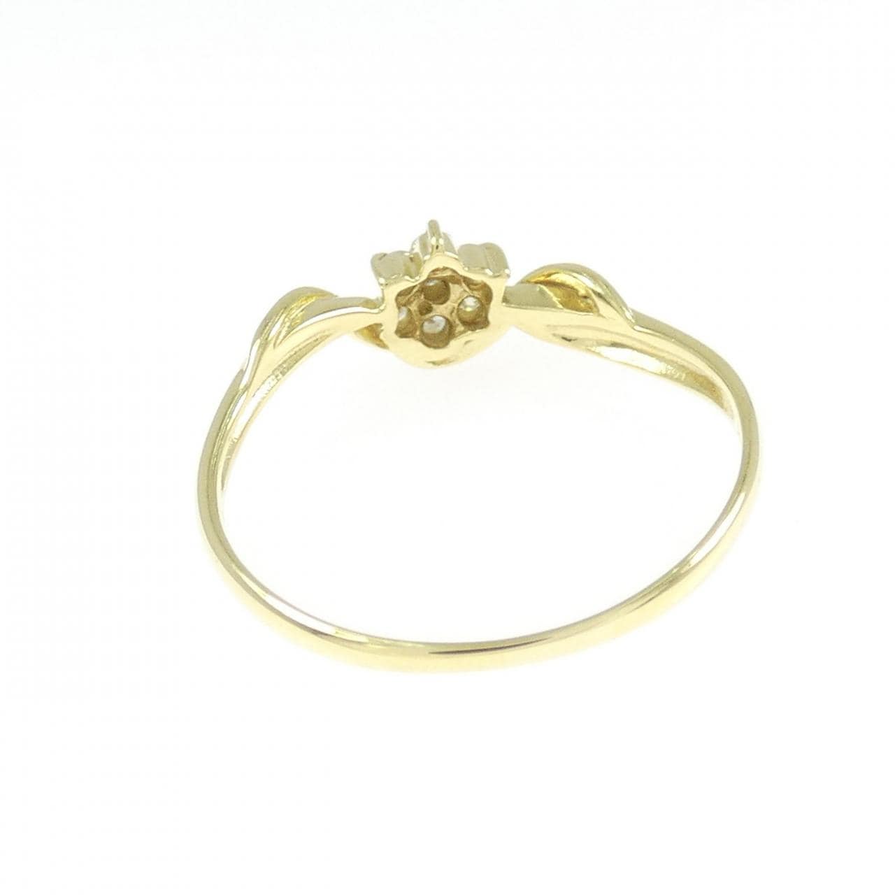 K18YG フラワー ダイヤモンド リング 0.10CT