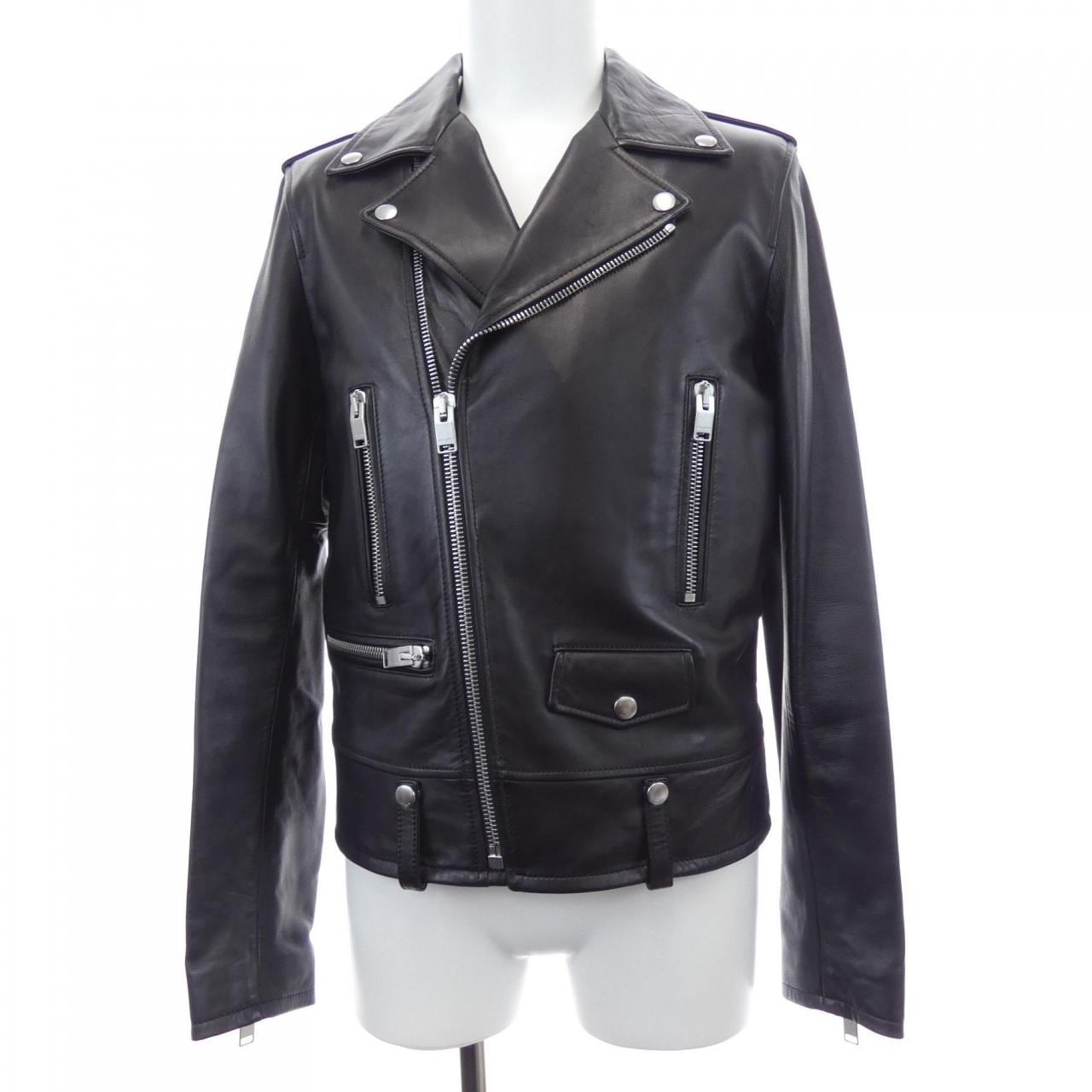 SAINT LAURENT 397290 皮革骑手夹克