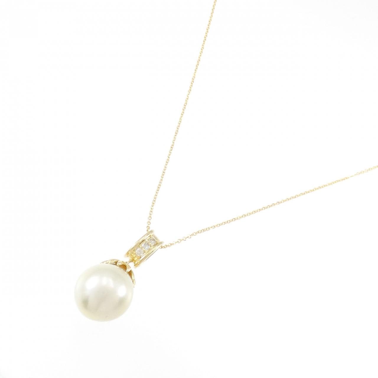 K18YG 白蝶パール ネックレス 13.4mm