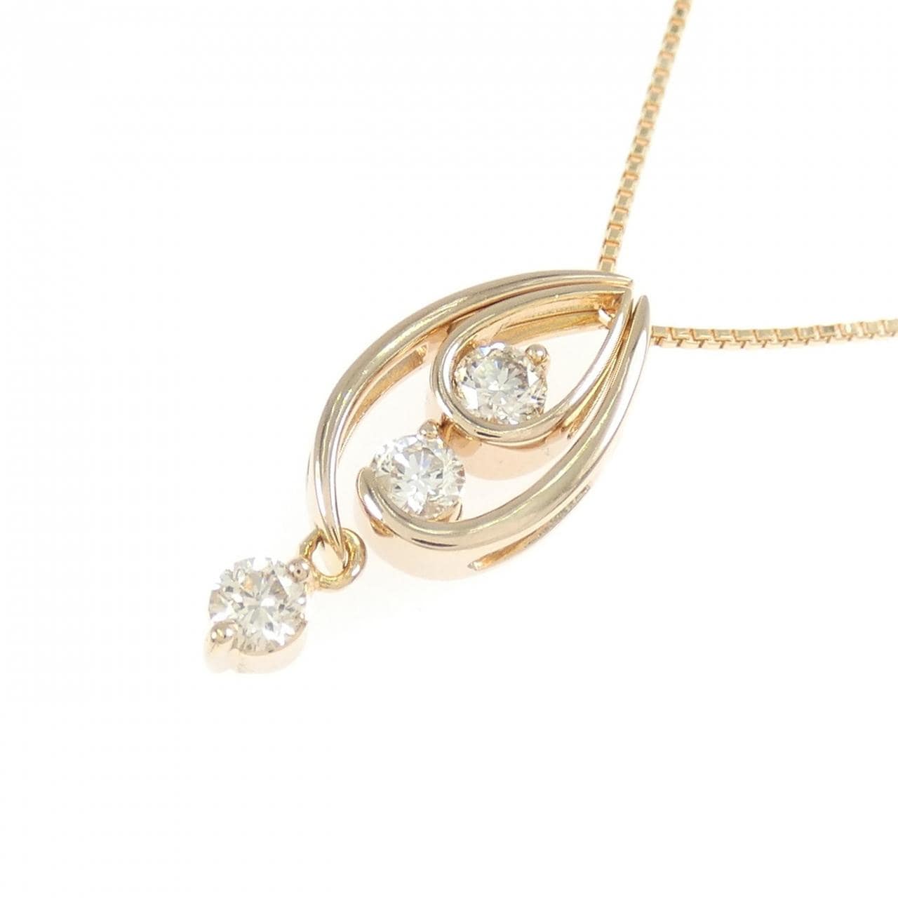 K18PG 2WAY ダイヤモンド ネックレス 0.30CT