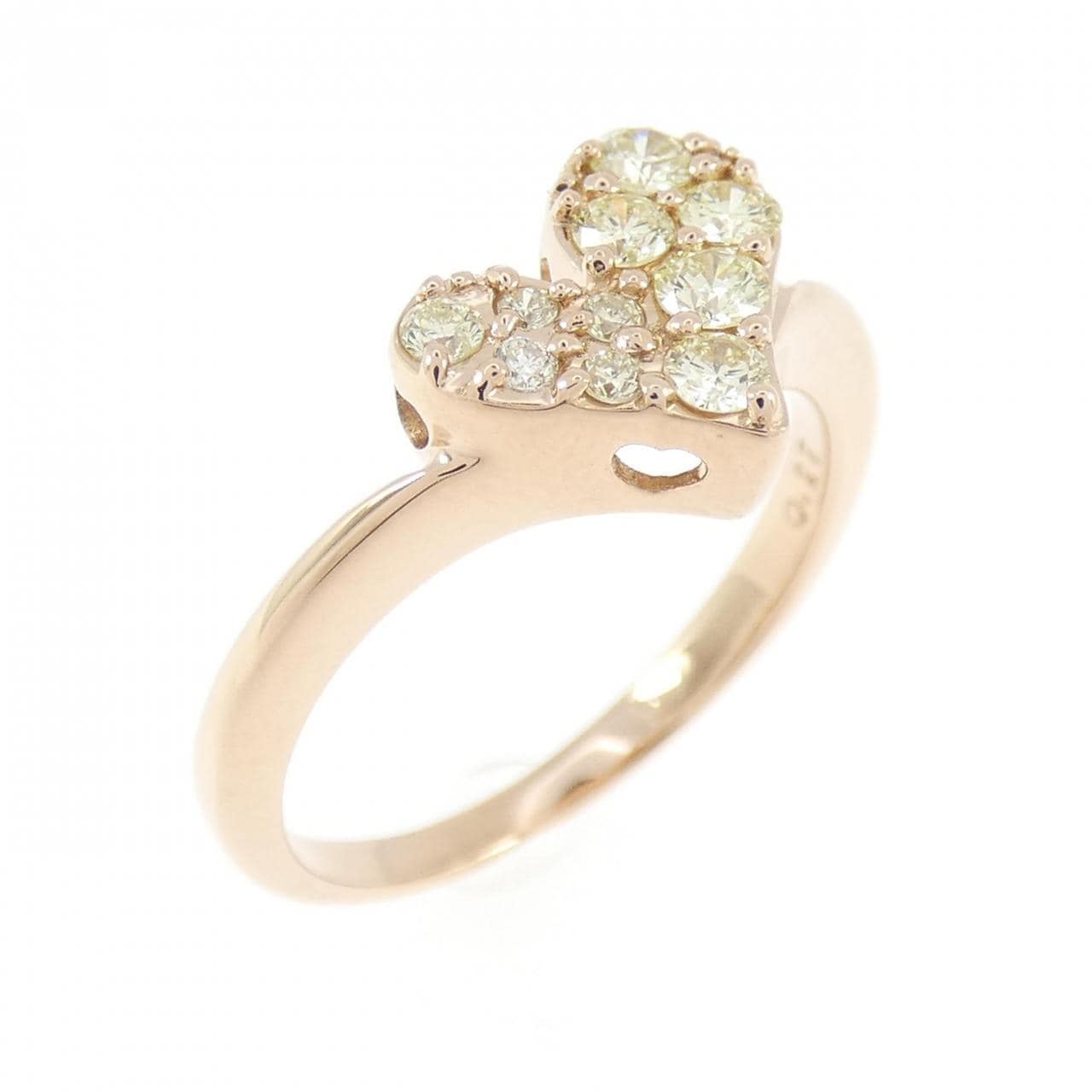 K18PG ハート ダイヤモンド リング 0.27CT