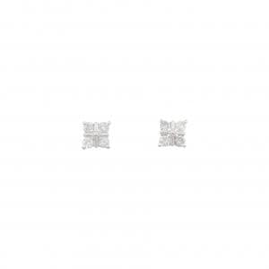 PT900 フラワー ダイヤモンド ピアス 0.30CT