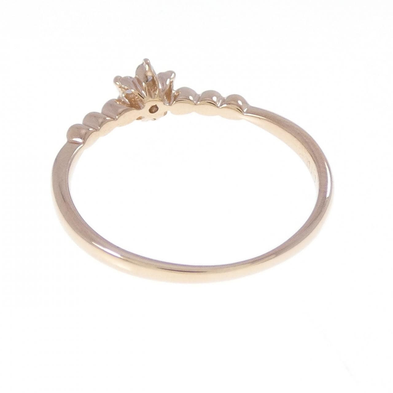 K18PG フラワー ダイヤモンド リング 0.10CT