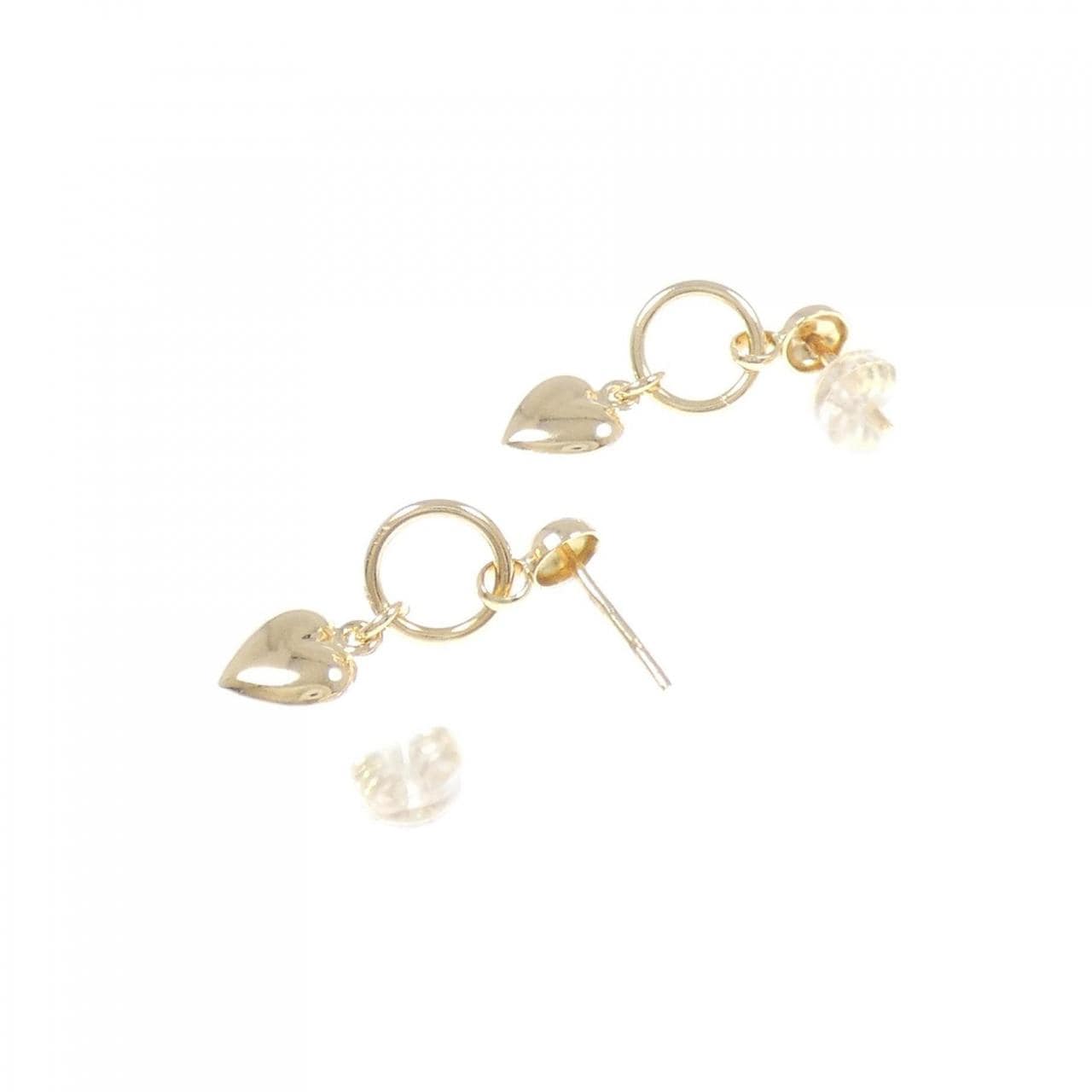 750YG/K18YG heart earrings