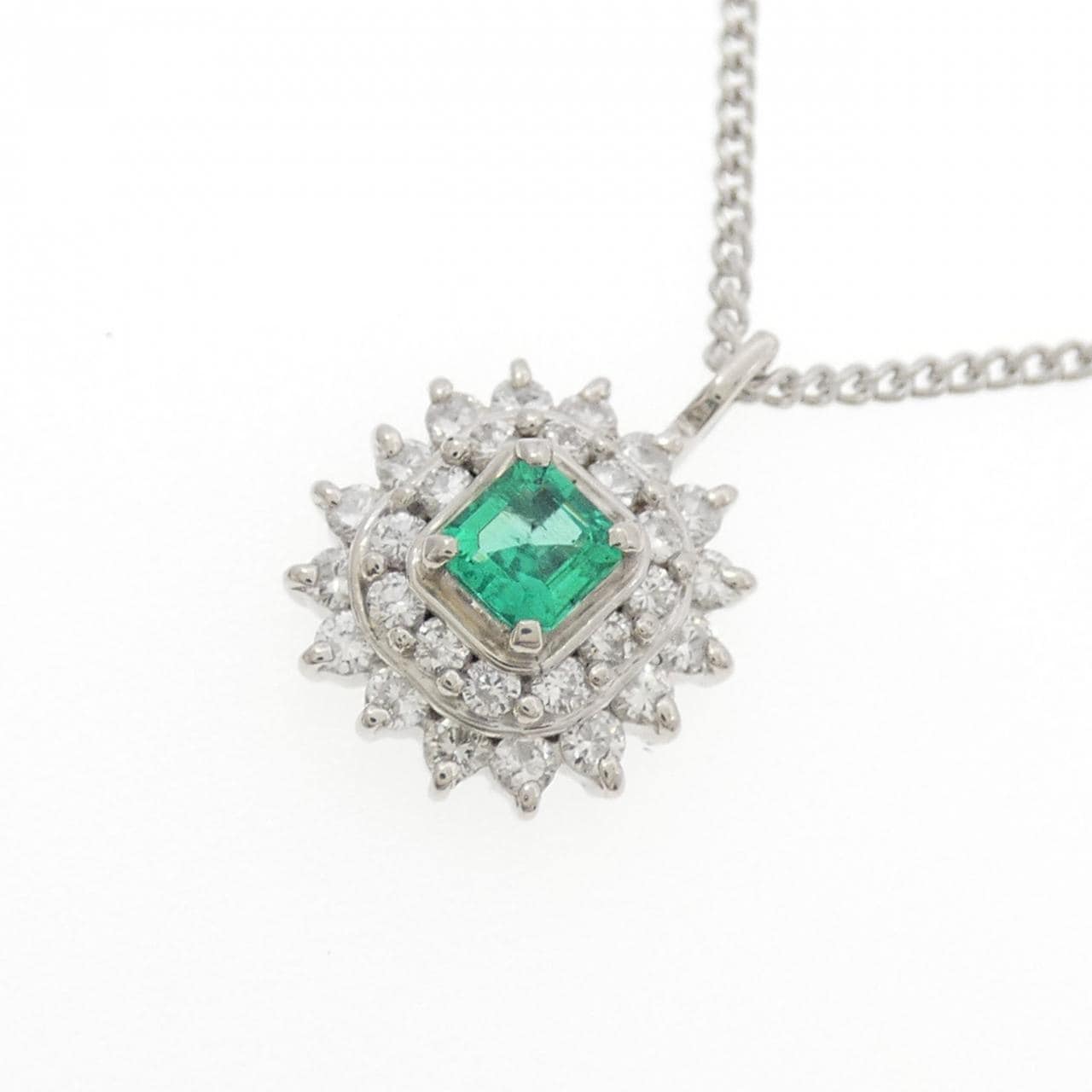 PT900/PT850 エメラルド ネックレス 0.20CT