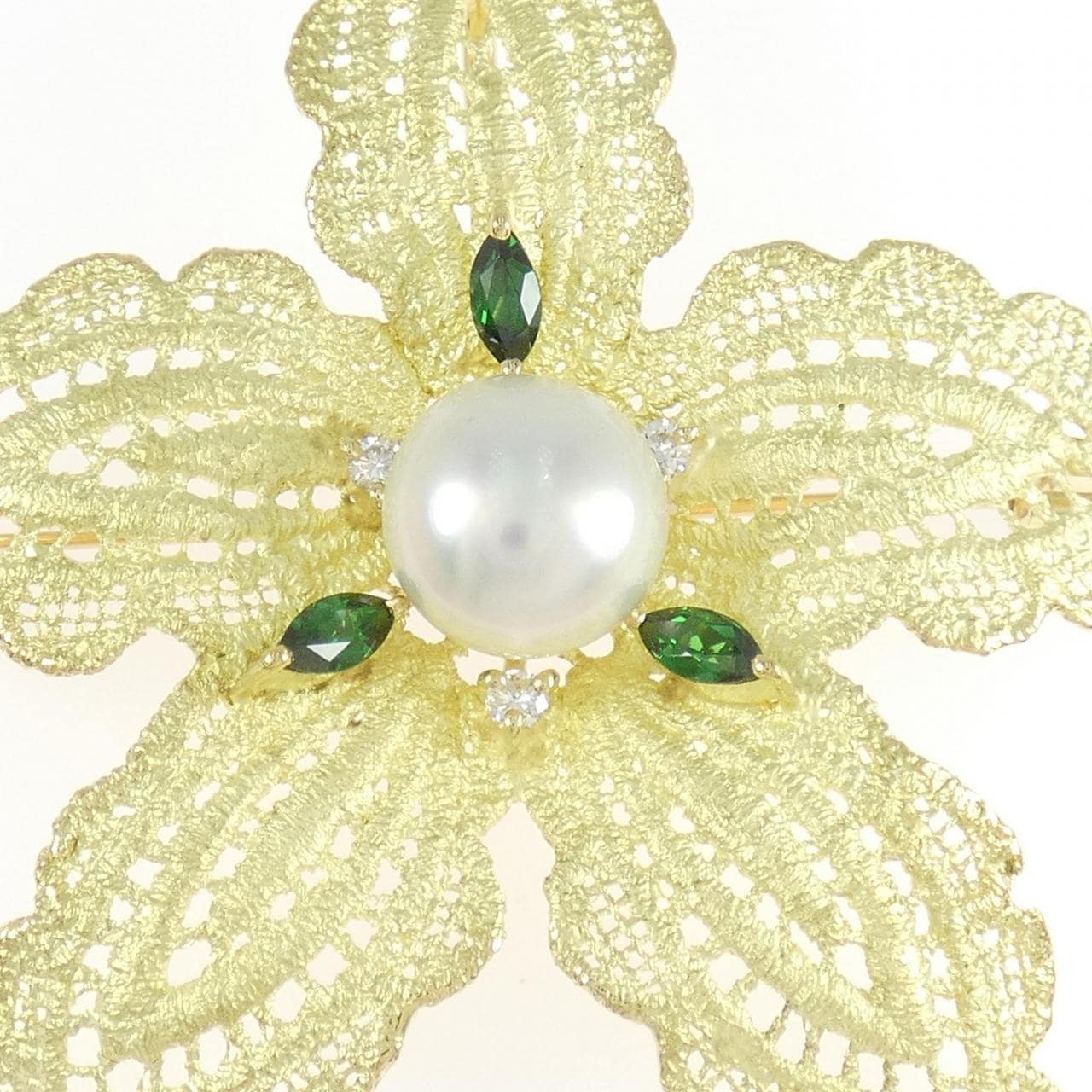 ジュネ 白蝶パール ブローチ 10.9mm