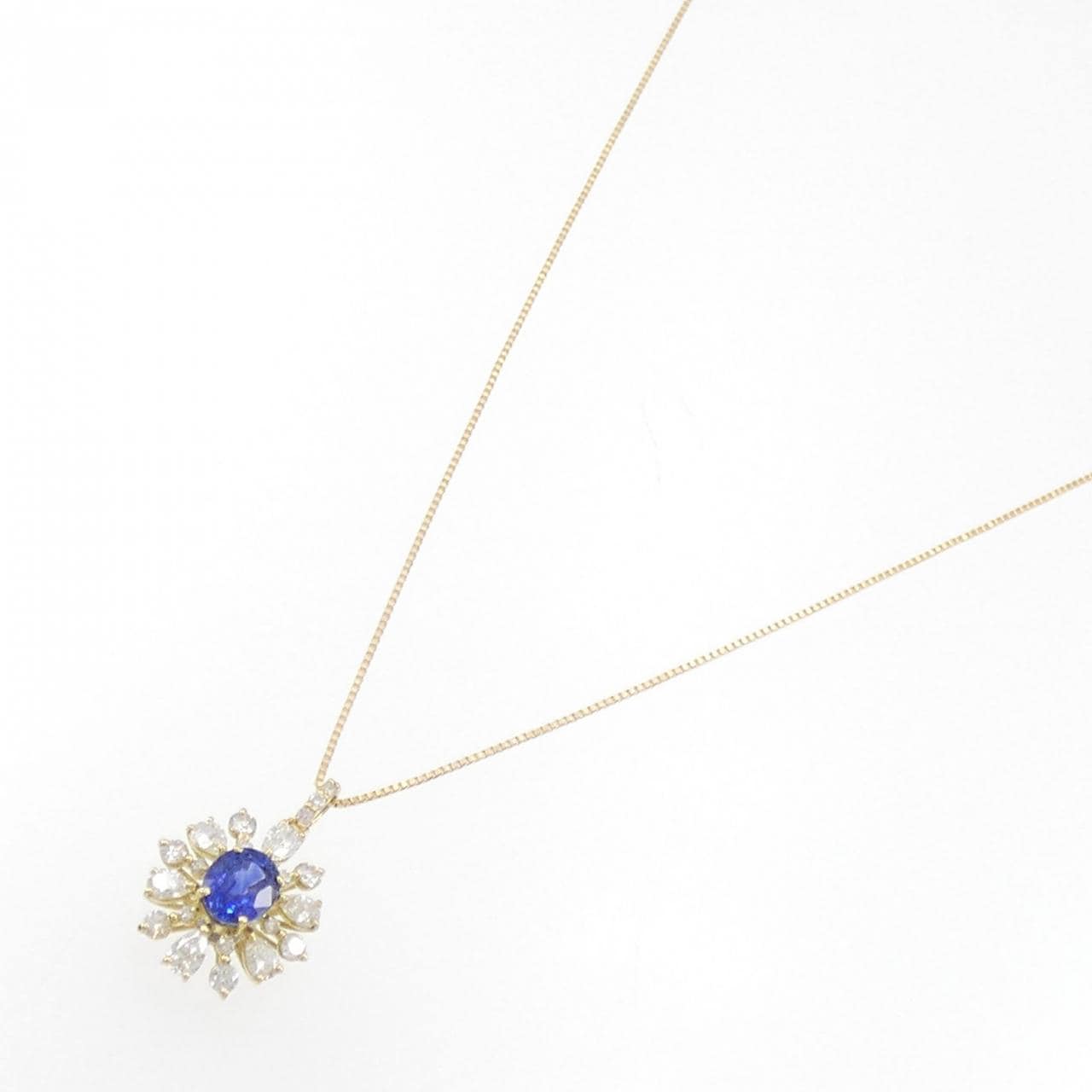 [BRAND NEW] K18YG Sapphire Necklace 0.68CT