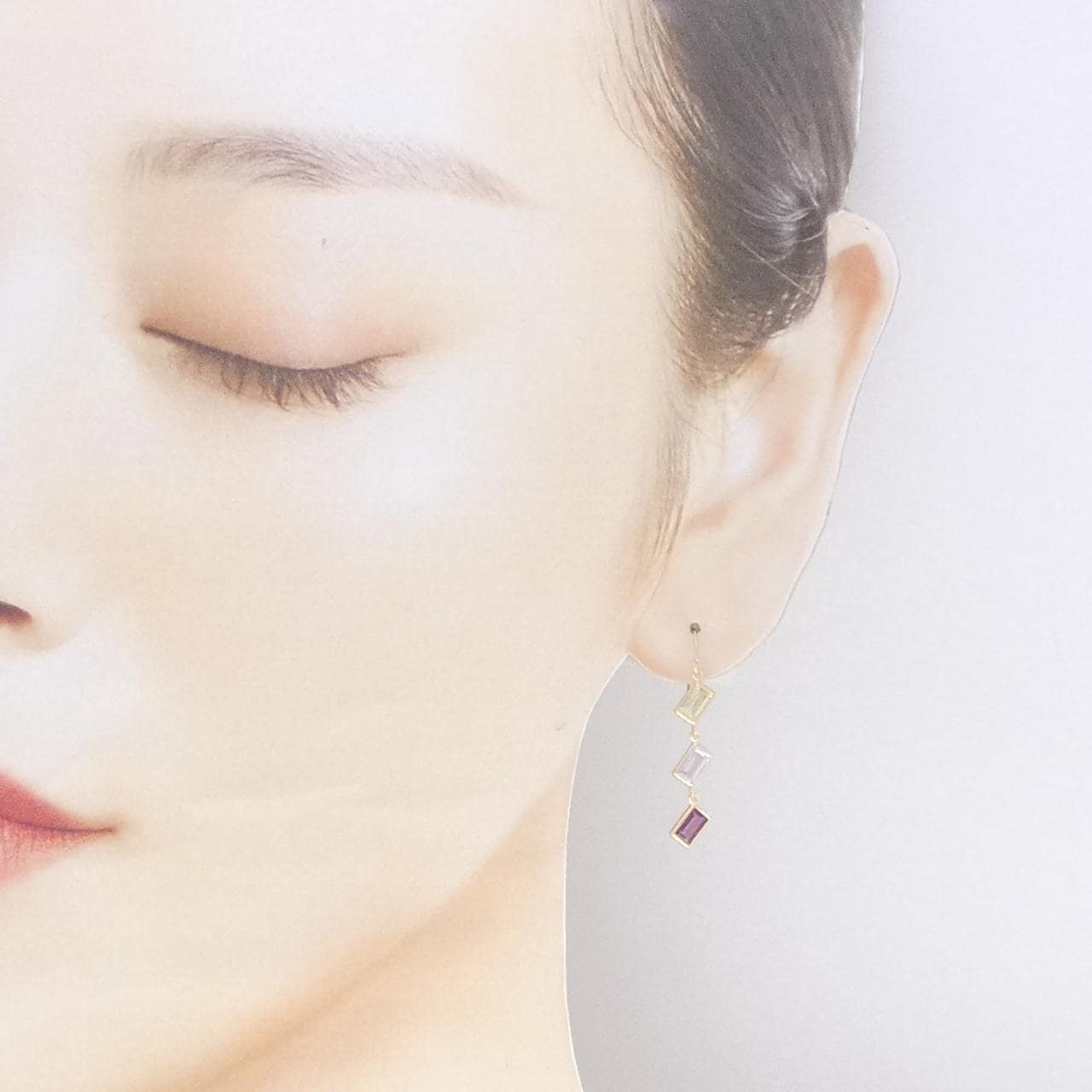 K18YG カラーストーン ピアス