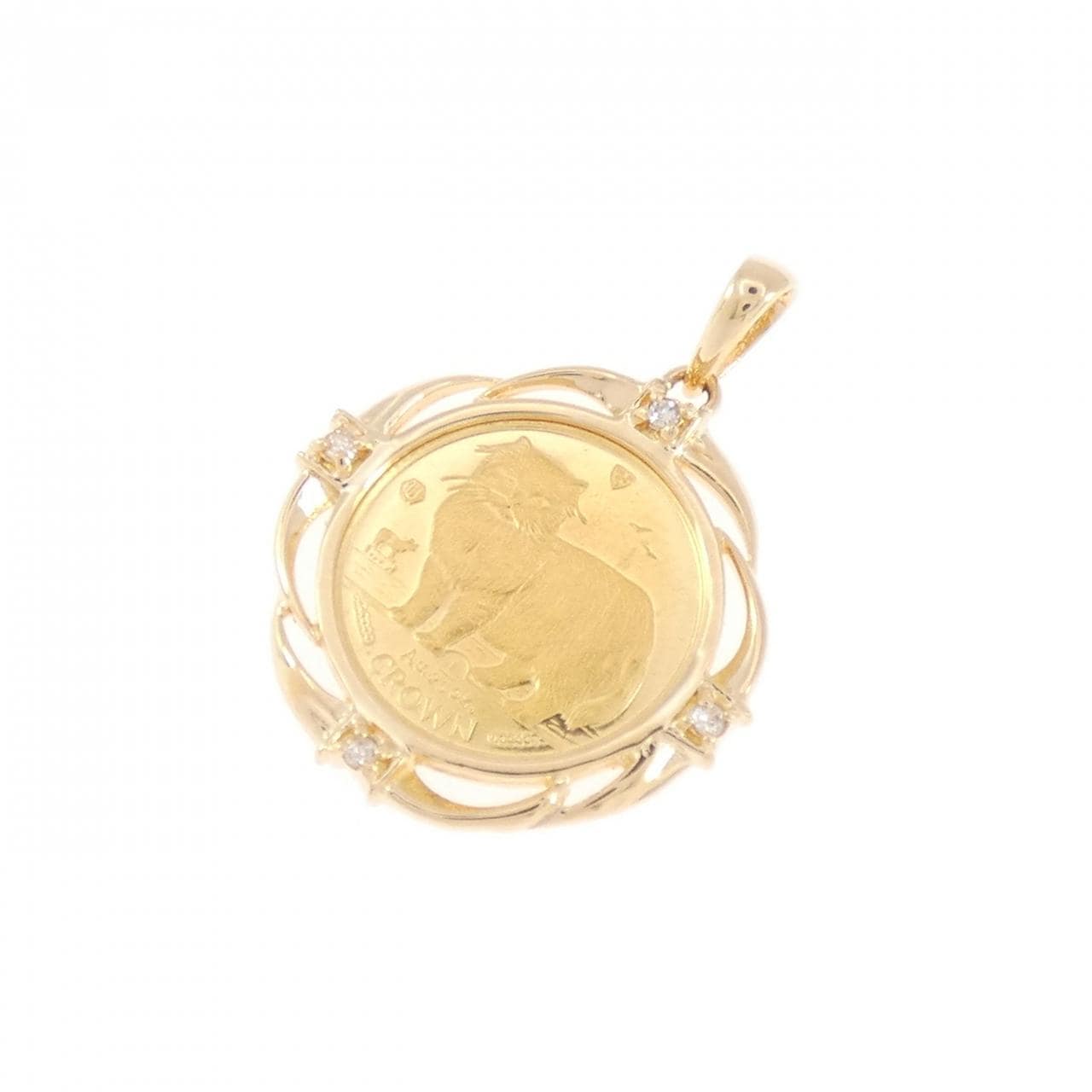 K18YG(枠) ダイヤモンド コイン