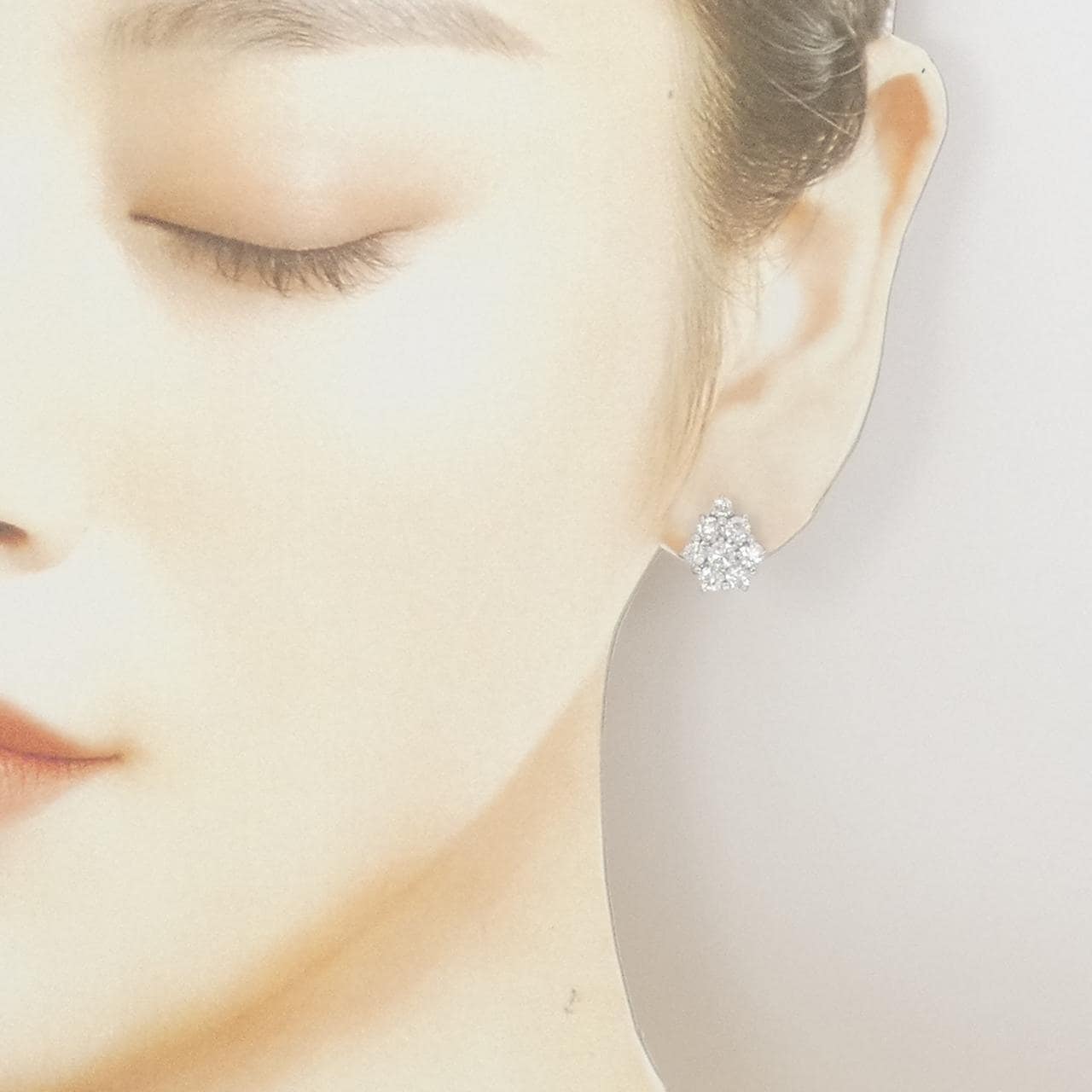 K14WG ダイヤモンド ピアス 2.00CT