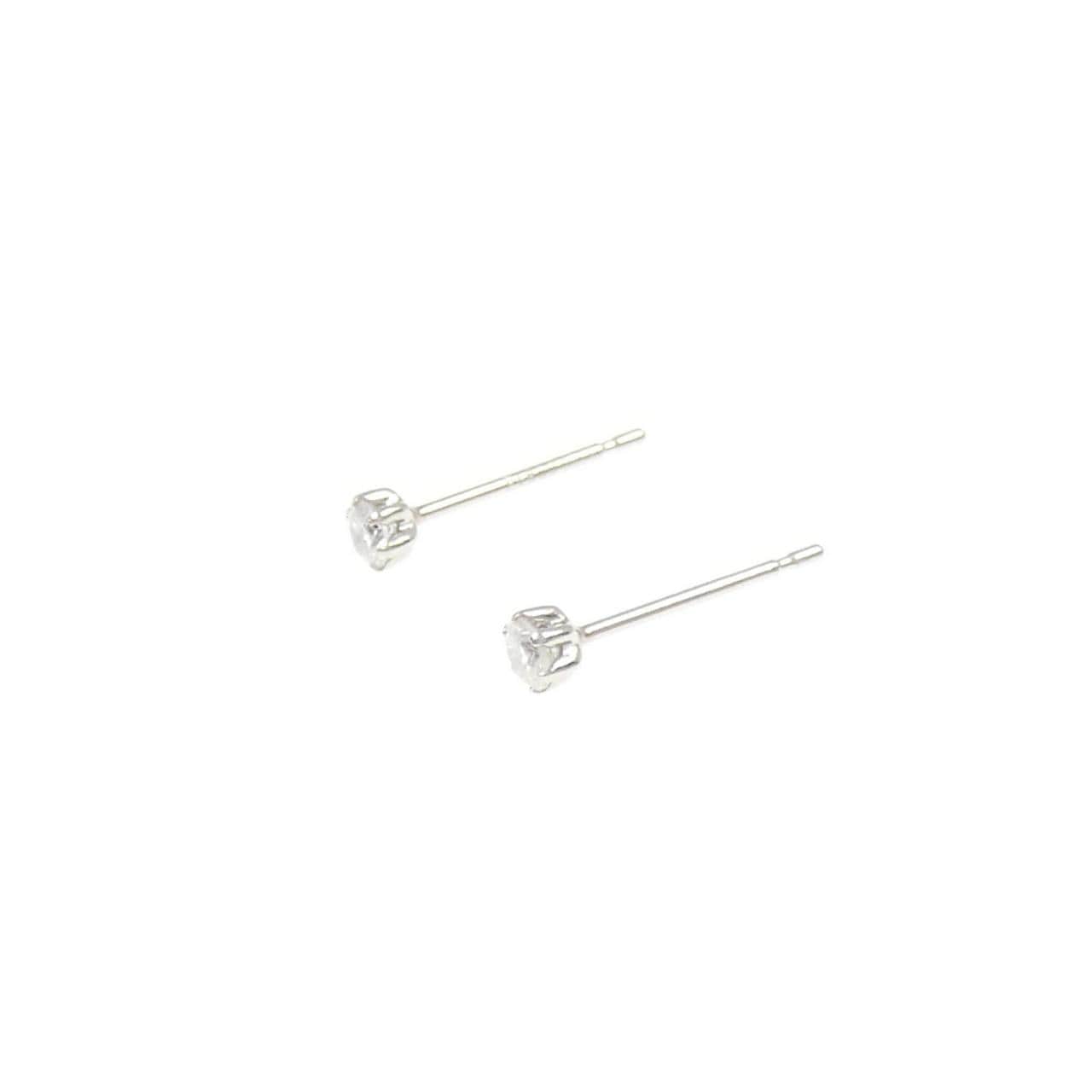 PT900 ソリティア ダイヤモンド ピアス 0.12CT