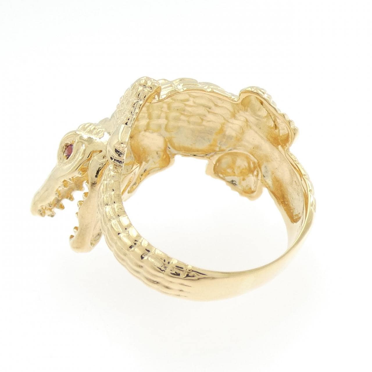 K18YG クロコダイル ルビー リング 0.04CT