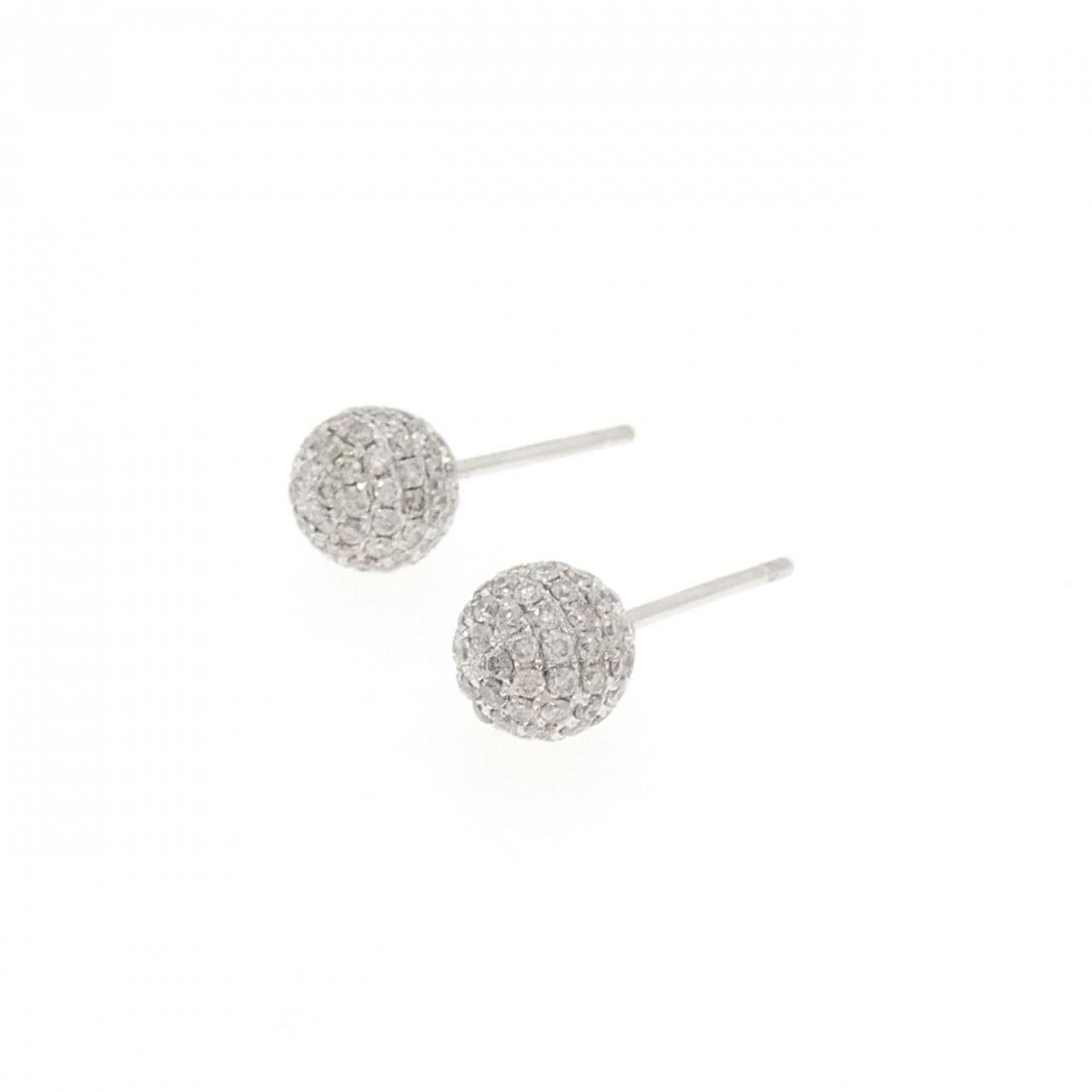 K18WG/750WG パヴェ ダイヤモンド ピアス 1.16CT