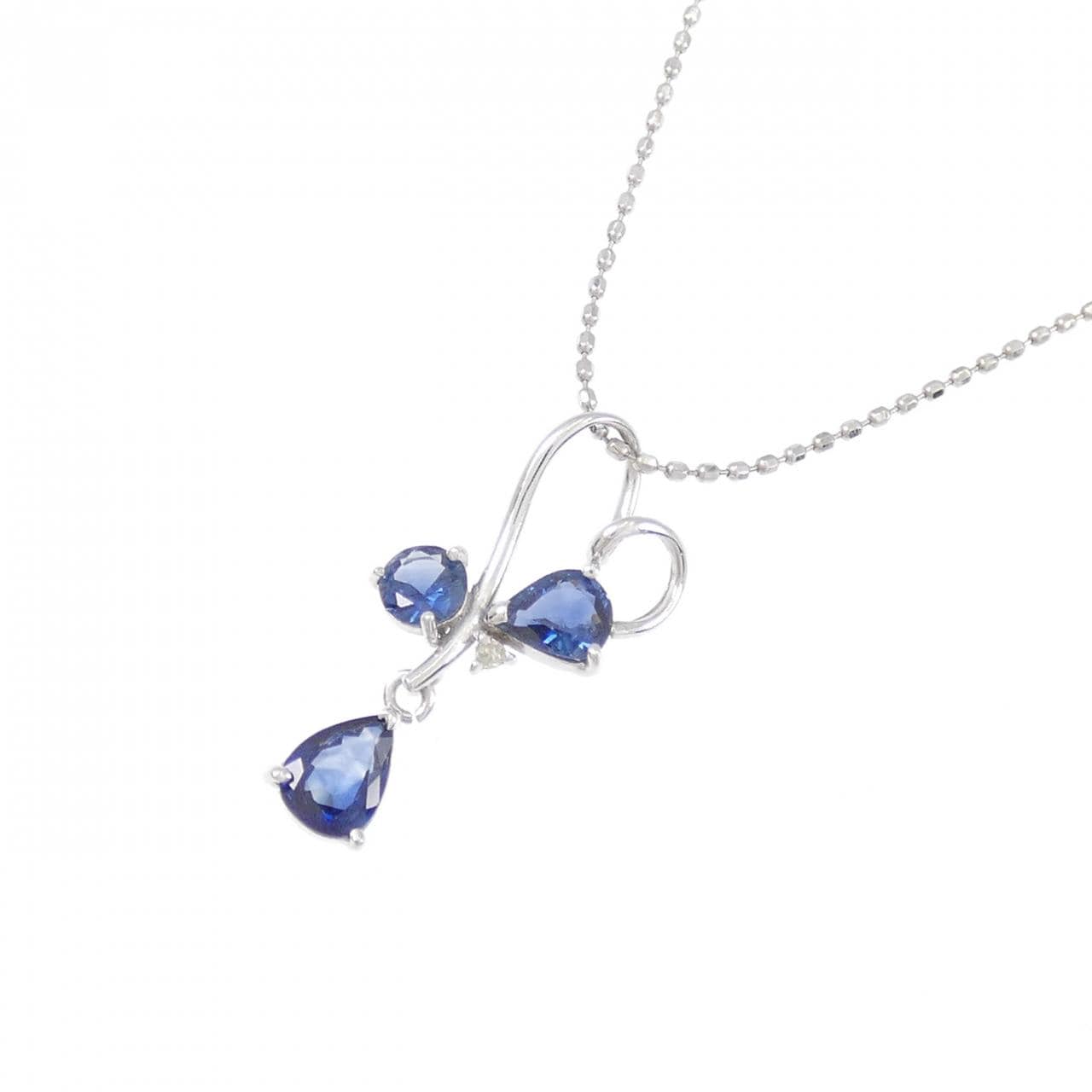K18WG サファイヤ ネックレス 0.6CT