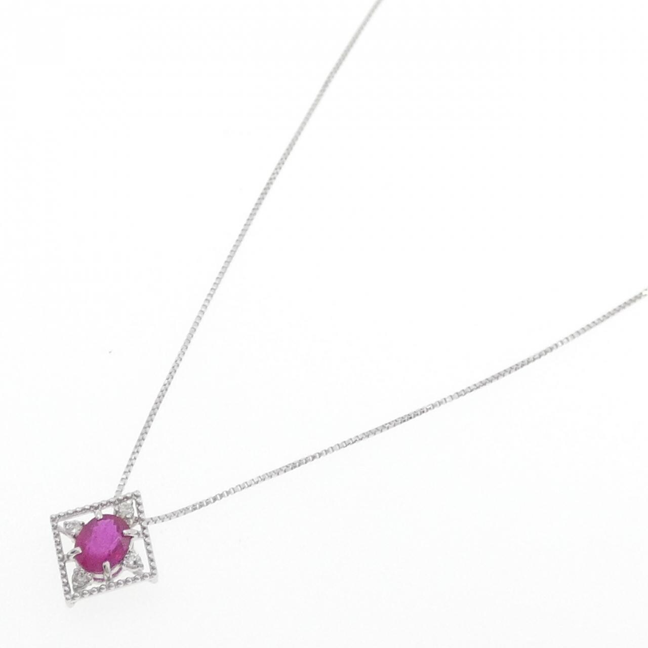 K18WG ルビー ネックレス 0.50CT
