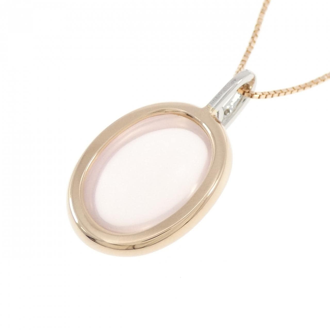K18PG/PT950 ローズクオーツ ネックレス 10.00CT