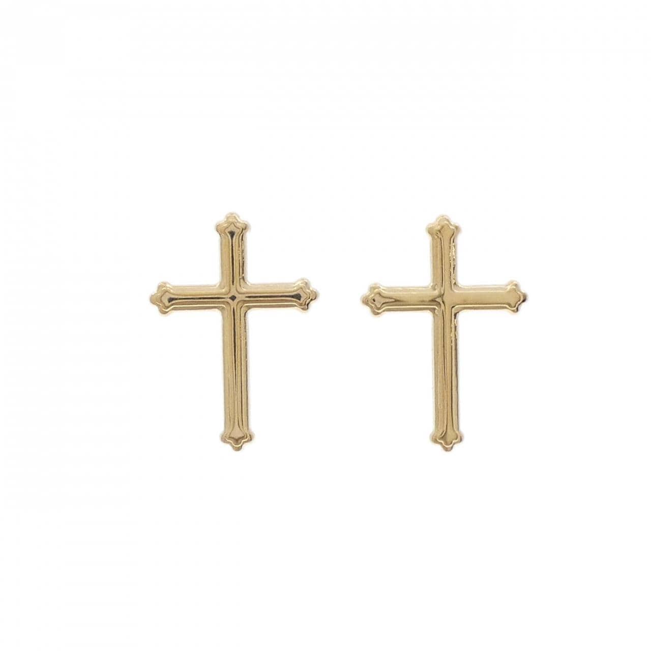 【新品】K18YG クロス ピアス