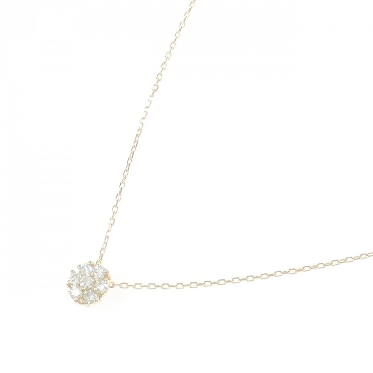 【リメイク】K10YG フラワー ダイヤモンド ネックレス 0.15CT