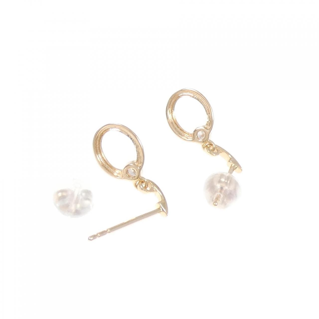 750PG/K18PG ダイヤモンド ピアス 0.06CT
