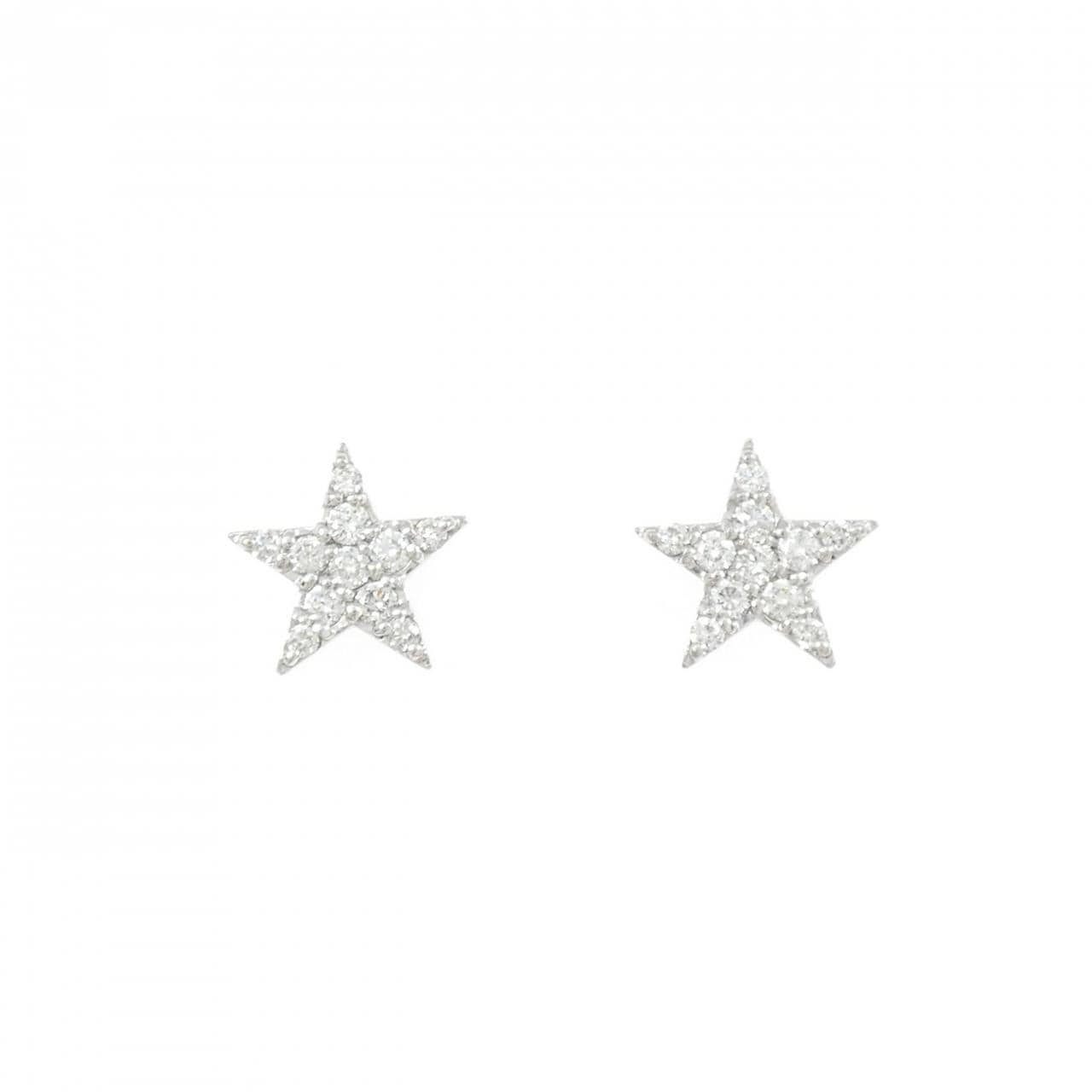 K18WG スター ダイヤモンド ピアス 0.32CT