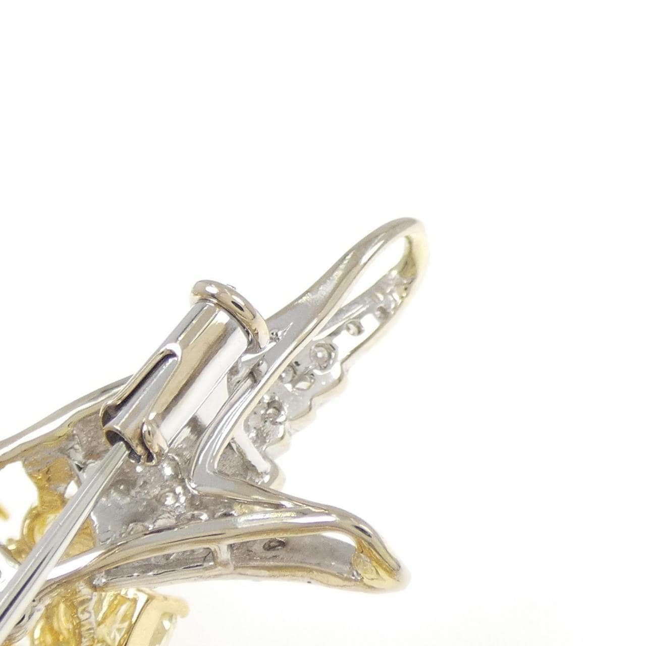 K18WG/K18YG ダイヤモンド ブローチ 13.9CT