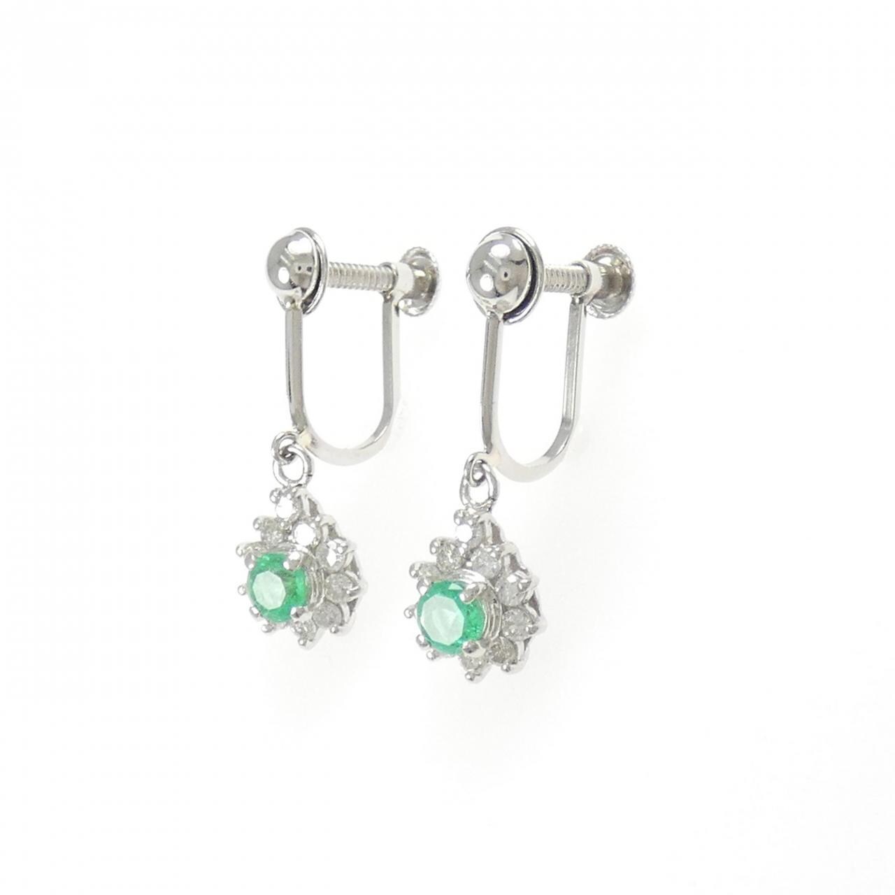 PT850 エメラルド イヤリング 0.40CT