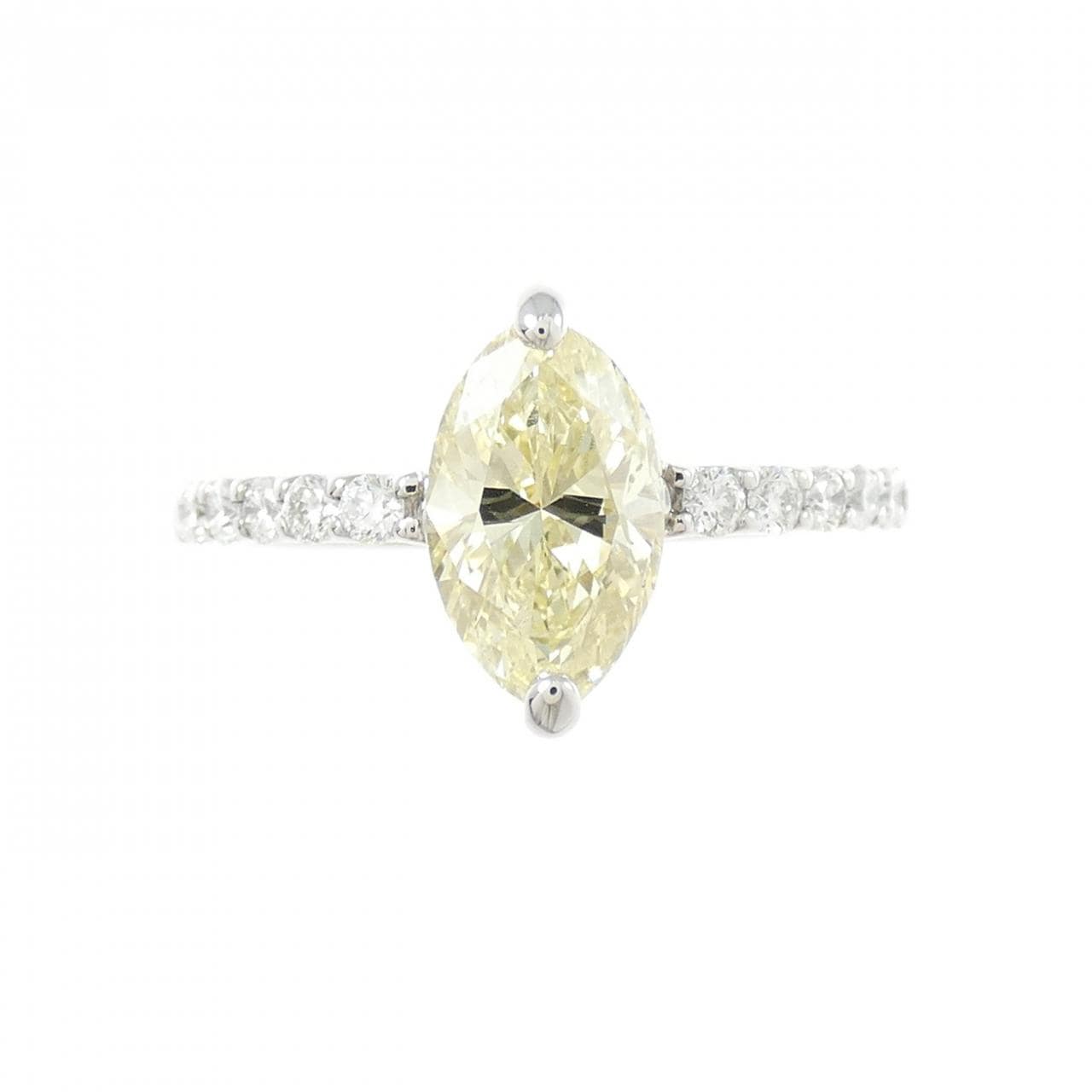 【リメイク】PT900 ダイヤモンド リング 1.525CT LY SI1 マーキスカット