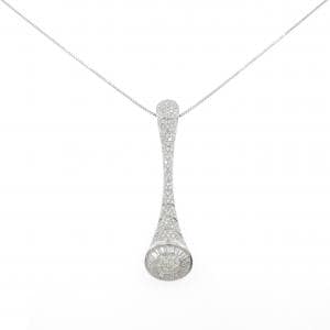 750WG/K18WG パヴェ ダイヤモンド ネックレス 3.20CT