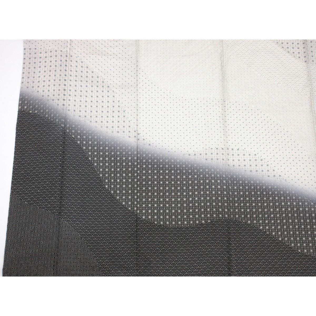 訪問着　紬織　刺繍加工　ボカシ染