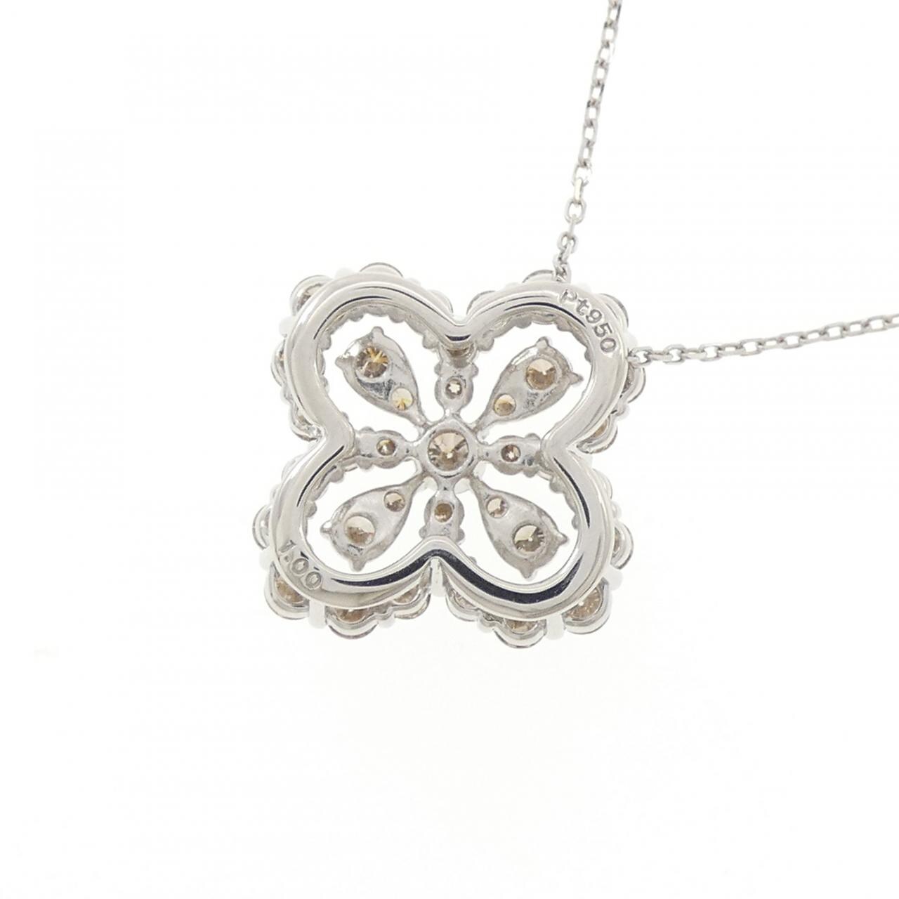PT950/PT850 フラワー ダイヤモンド ネックレス 1.00CT