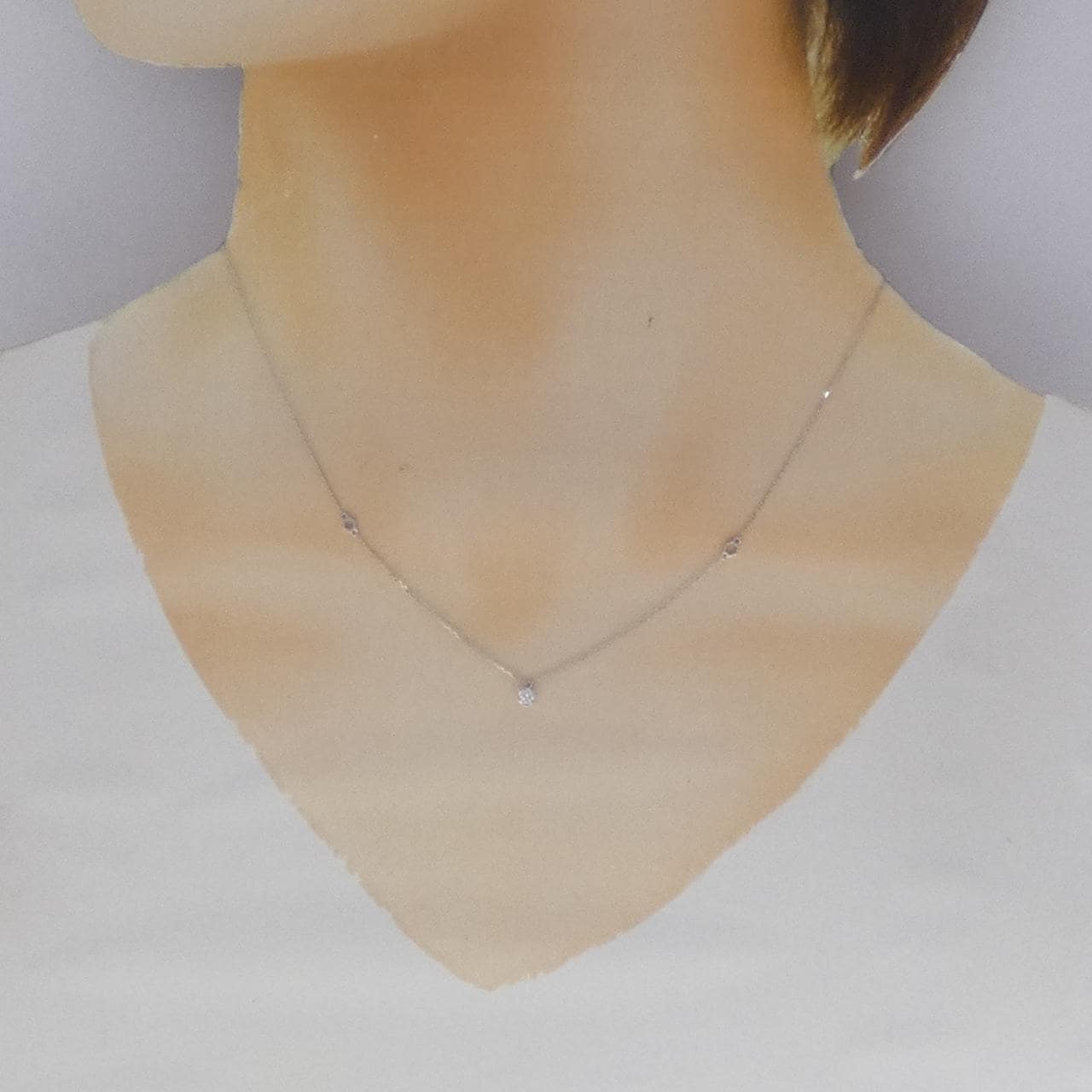 K18WG ダイヤモンド ネックレス 0.05CT