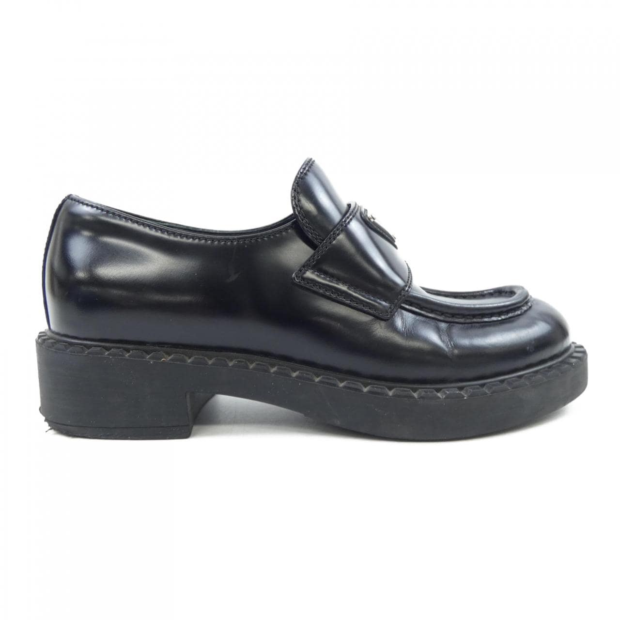 Prada Chocolate Loafers with Triangle Logo 1D246M Shoes