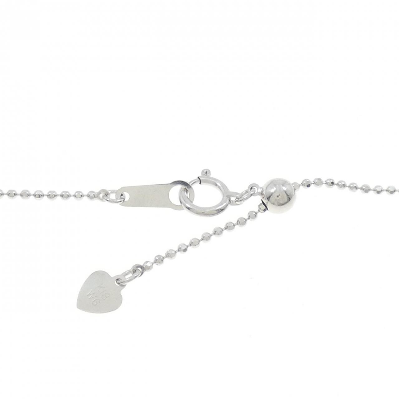 K18WG フラワー ダイヤモンド ネックレス 1.10CT
