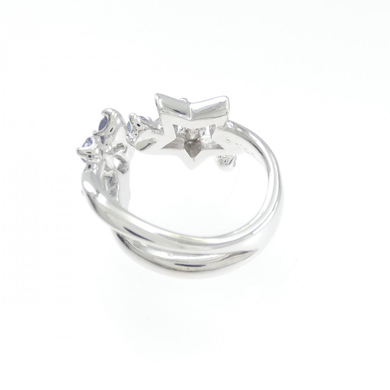 K18WG スター サファイヤ ピンキーリング 0.24CT
