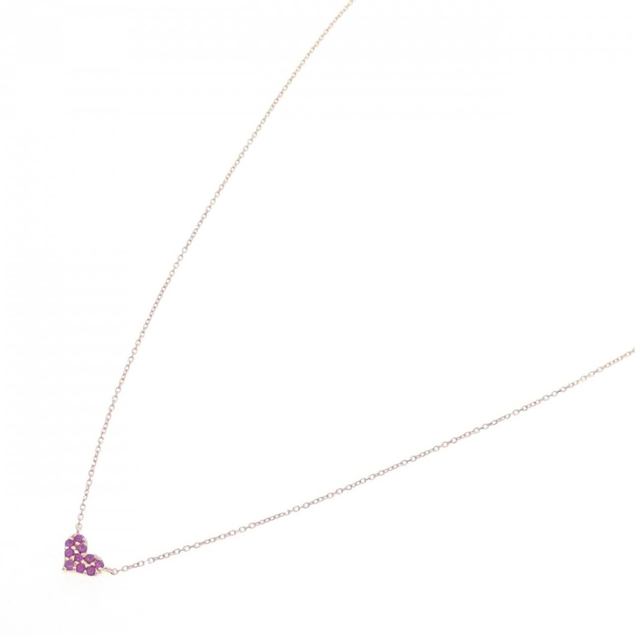 K10PG ハート ルビー ネックレス